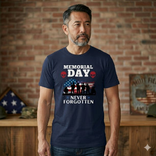 T-shirt Jour du Souvenir Jamais Oublié Soldat Patriote