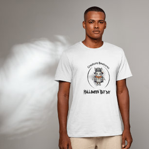 T-shirt Jour éffrayant de chauve-souris d'Halloween dans l