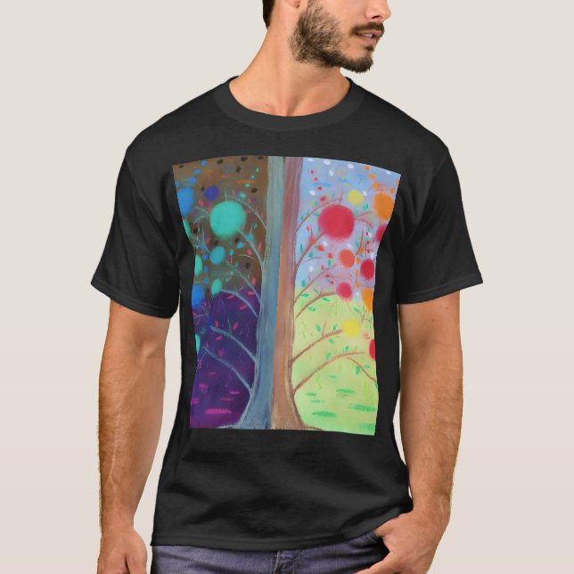 T-shirt Jour Et Nuit - Dualité Arbre (Devant)