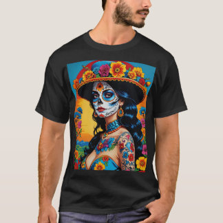 T-shirt Jour floral de la Catrina de la Mort Tee
