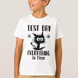 T-shirt Jour Funky Stress Chat noir enseignant Testi étudi