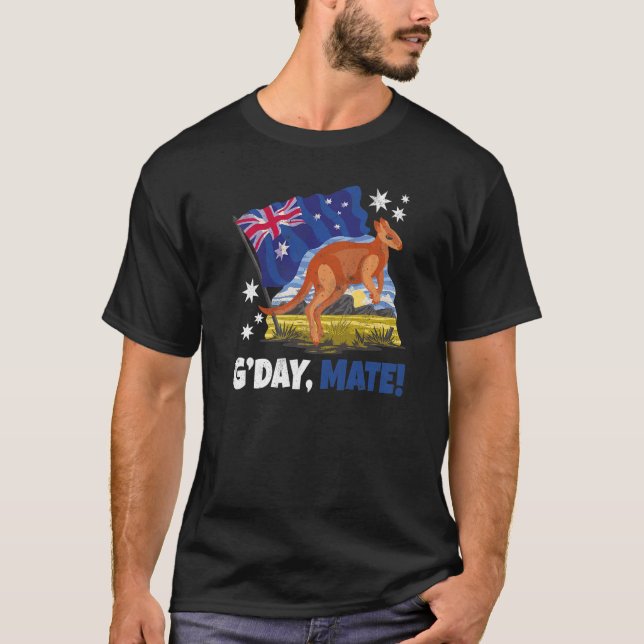 T-shirt Jour Mate Bon Kangourou Patriotique Australien Dra (Devant)