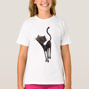 T-shirt Jour mexicain noir du chat mort