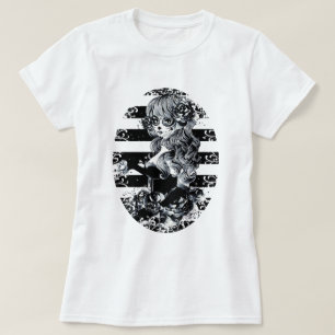 T-shirt Jour noir et blanc de la bande du crâne de sucre m