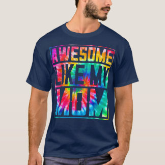 T-shirt Jour Rétro Tie Dye Parents Awesome Comme Ma Maman
