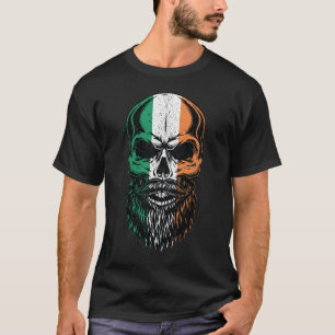 T-shirt Jour Saint-Patricks de la tête de crâne, drapeau i