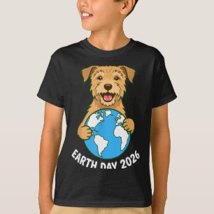T-shirt Journée de la Terre 2026 Chien Terrier Mignon Serr