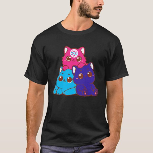 T-shirt Journée de sensibilisation à la Fierté en polyamor (Devant)