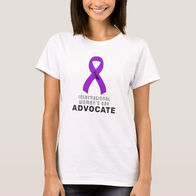 T-shirt Journée internationale de la femme Ruban blanc Fem (Devant)