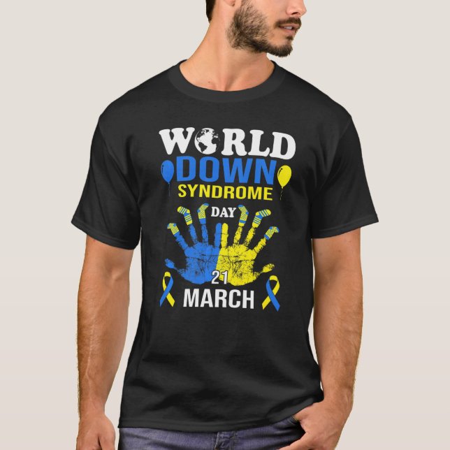 T-shirt Journée Mondiale Contre Le Syndrome Et Le Soutien (Devant)