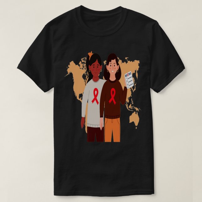 T-shirt Journée mondiale du sida Journée mondiale du sida  (Design devant)