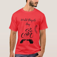 Journée Mondiale du Vélo Chemise Rouge Cycliste En
