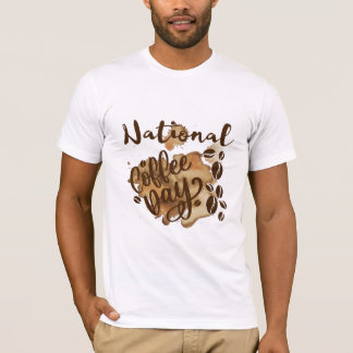 T-shirt Journée Nationale Du Café ; Amateurs De Café