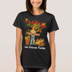 T-shirt Journées d'automne Feuilles Épouvantails Citrouill