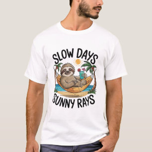 T-shirt Journées lentes Vibes ensoleillées Paresseux Hamac