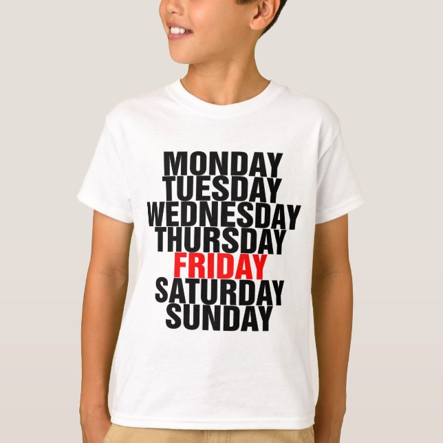 T-shirt Jours de la semaine (Devant)