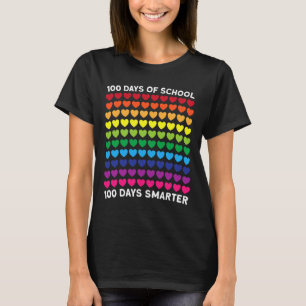 T-shirt Jours De L'École 100 Jours Coeur Plus Intelligent 