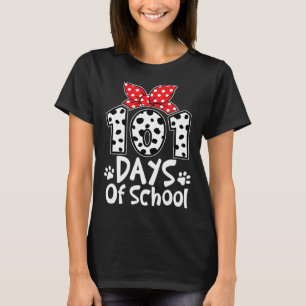 T-shirt Jours De L'École Mignonne Chien Heureux 100e Jour