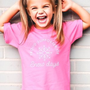 T-shirt Jours de neige moderne minimaliste rose