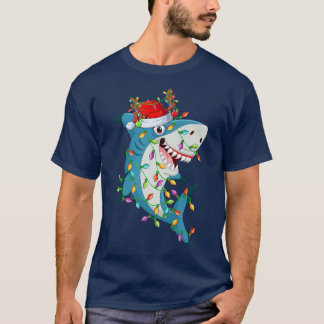 T-shirt Jours de Noël aux requins Rindeer Père Noël Noël a