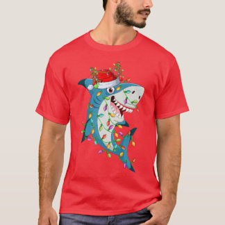 T-shirt Jours de Noël aux requins Rindeer Père Noël Noël a