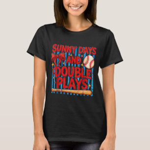 T-shirt Jours Ensoleillés et Double Parties de Baseball et