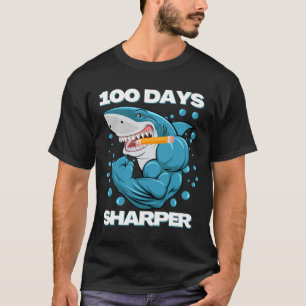 T-shirt Jours Sharper Shark Plaisir 100 Jours D'École
