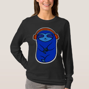 T-shirt Joy Blue Sloth Écouter De La Musique