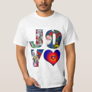 T-SHIRT JOY COLORÉ COEARTS MUSIQUE PÈRE NOËL CHRISTMAS PAR