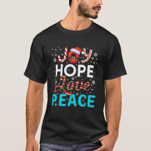 T-shirt Joy Hope Love Peace Buffalo Plaid Christmas Family