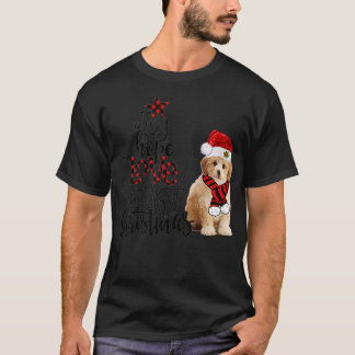T-shirt Joy Hope Love Peace Christmas Cavapoochon 2020
