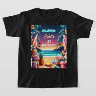 T-shirt Joy hula Luau Surf aloha hawaiian 1er anniversaire