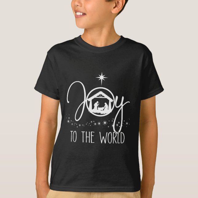T-shirt Joy To The World Jesus Christian Nativity Scence C (Devant)