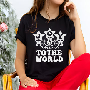 T-shirt Joy To The World Modern Black Women's Christmas