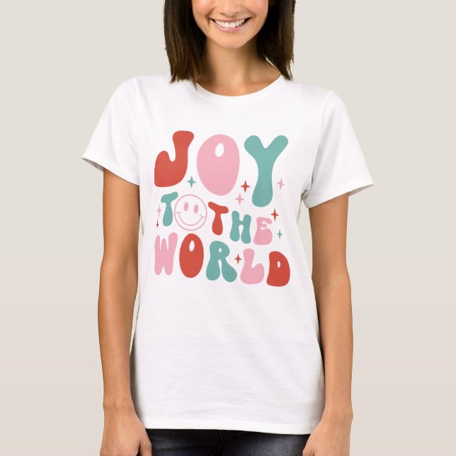 T-shirt Joy To The World Retro Christmas (Devant)