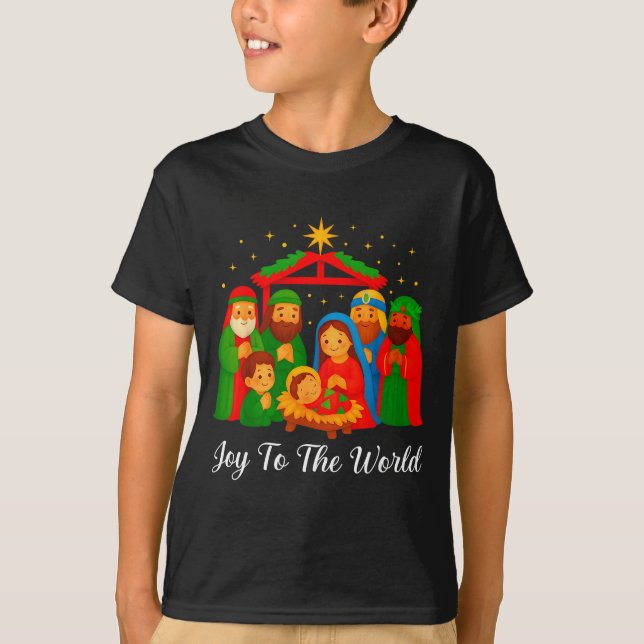 T-shirt Joy To The World Ugly Christmas Sweater Xmas Squad (Devant)