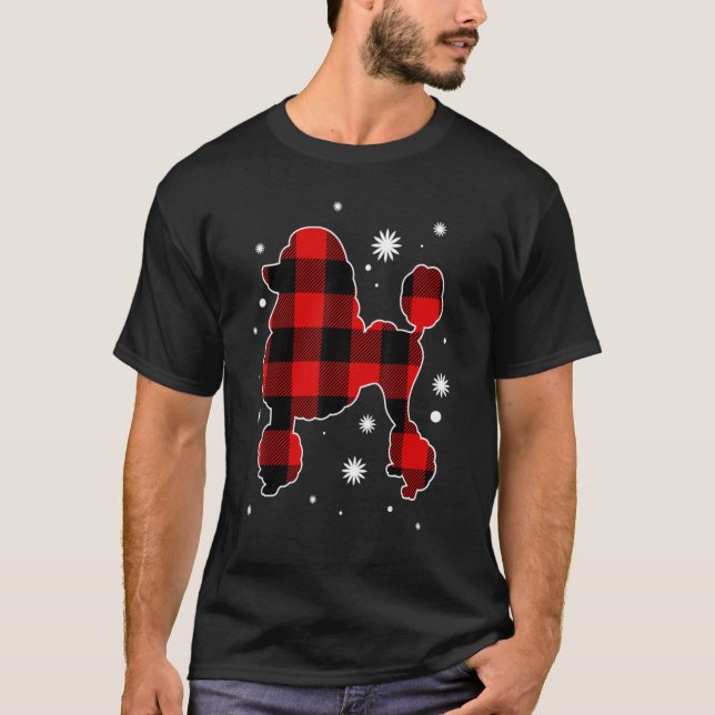 T-shirt Joyau de famille Buffalo Plaid Poodle Noël (Devant)