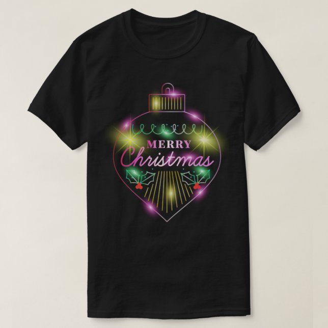 T-shirt Joyeuse ampoule de Noël (Design devant)