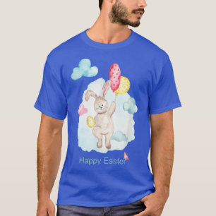 T-shirt Joyeuse carte de Pâques mignonne lapin 1171