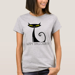 T-shirt Joyeuse chemise de chat noir Halloween