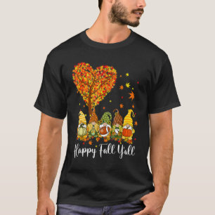 T-shirt Joyeuse Chute à Tous Gnome Léopard Citrouille Aut