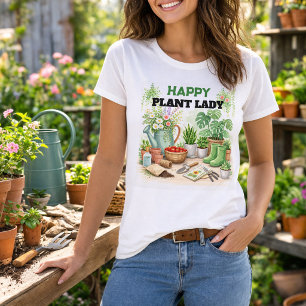 T-shirt Joyeuse dame de jardinage de plantes 