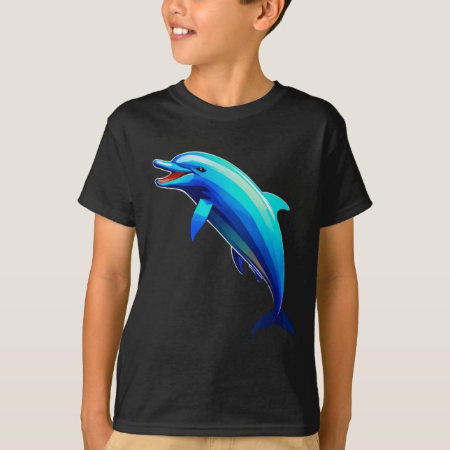 T-shirt "Joyeuse Danse Dauphin : Splashing Near the Boat" (Devant)