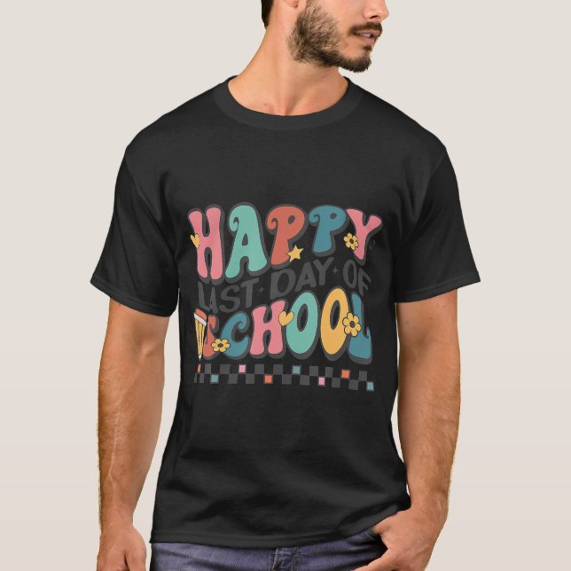 T-shirt Joyeuse Dernière Journée De L'École Retro Super Ét (Devant)