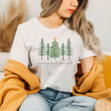 Joyeuse et brillante chemise d'arbre de Noël