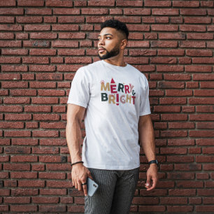 T-shirt Joyeuse et brillante typographie rétro colorée