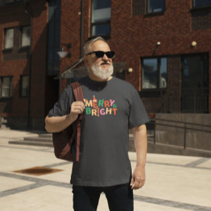T-shirt Joyeuse et brillante typographie rétro colorée 2