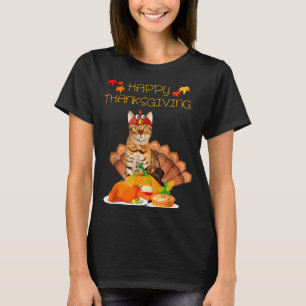 T-shirt Joyeuse fête d'Action de grâce Bengal Chat Cadeau 
