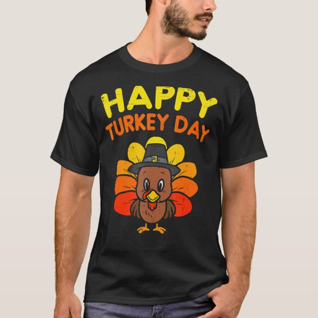 T-shirt Joyeuse fête de la Turquie mignonne petit pèlerin  (Devant)