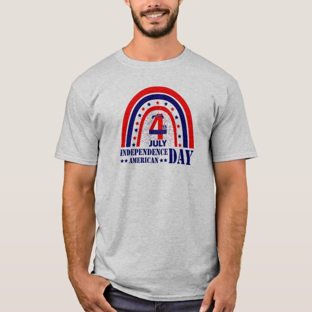 T-shirt Joyeuse fête de l'Indépendance USA 4 juillet aux U (Devant)